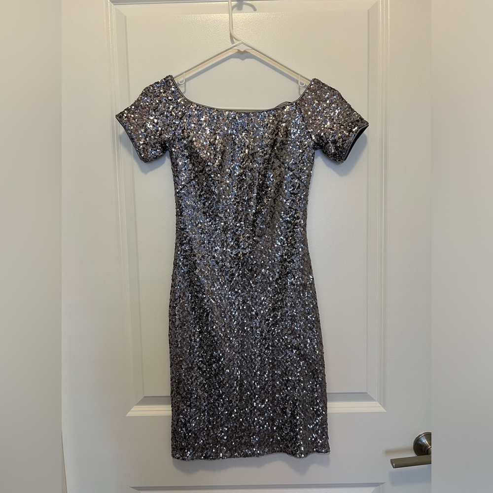 Aiden gunmetal sequin mini dress size 0